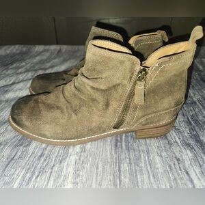 Suede Leather Ankle Boots With Zipper Casual Everyday Comfortable‎